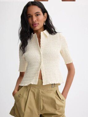 Veronica Beard Silvana Top 100% Cotton Size Medium MSRP $395